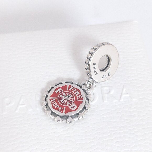 Pandora Engravable Firefighter Dangle Charm S925 Silver with box - Picture 5 of 8
